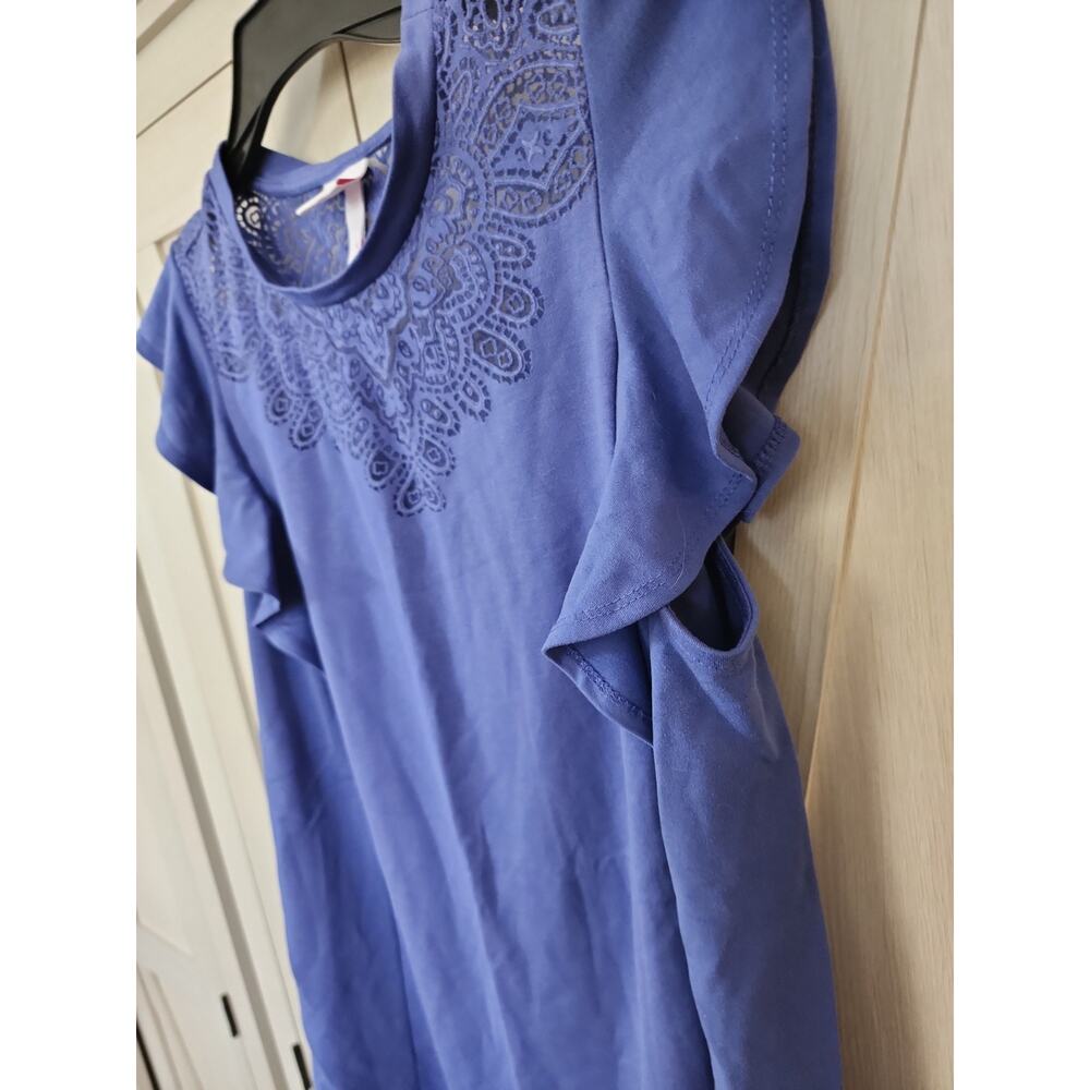 ISABEL MATERNITY Women Classic Flounced Purple T-shirt Size Medium - Picture 3 of 6